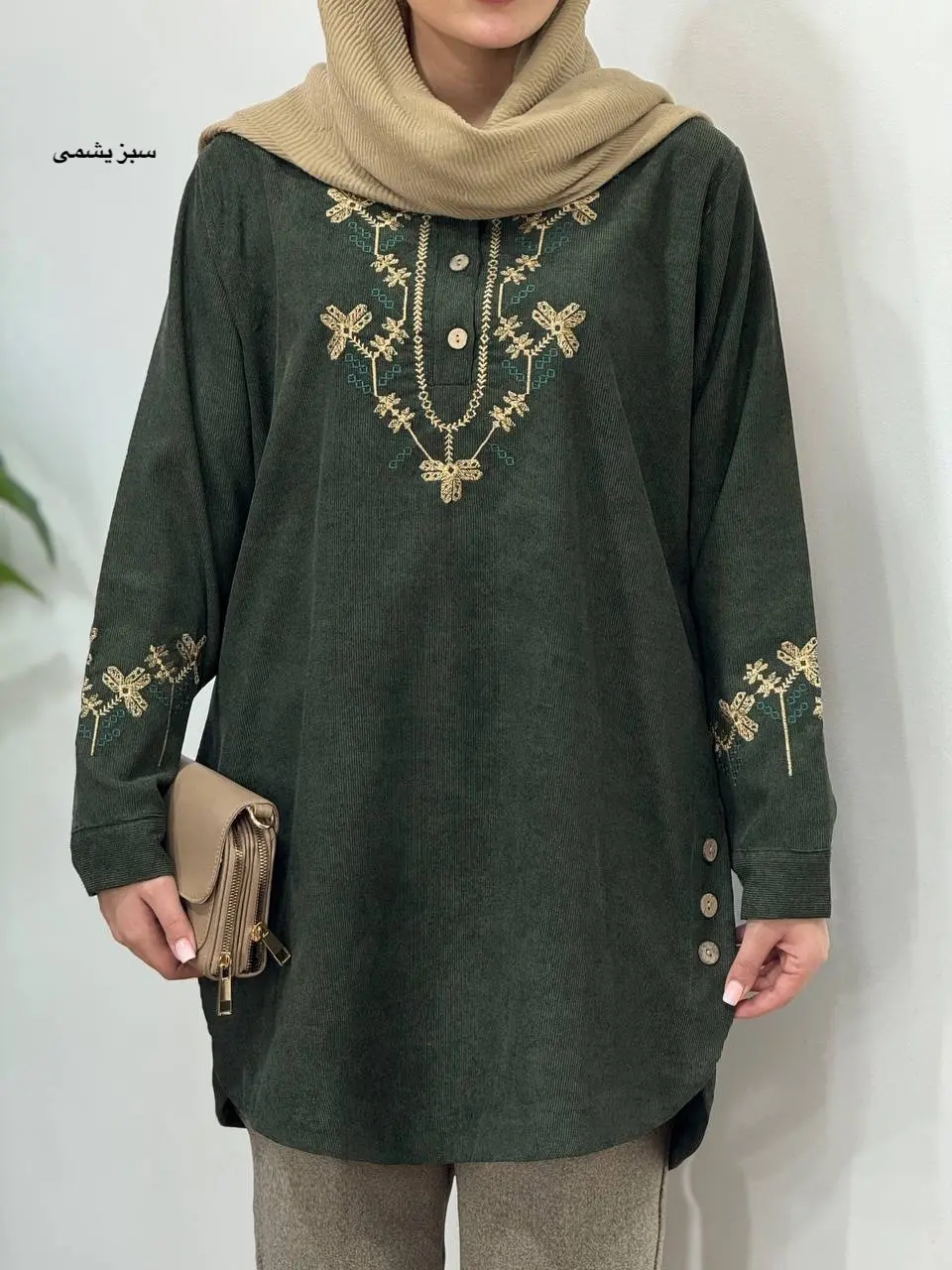 مانتو پاییزه گلدوزی شادی